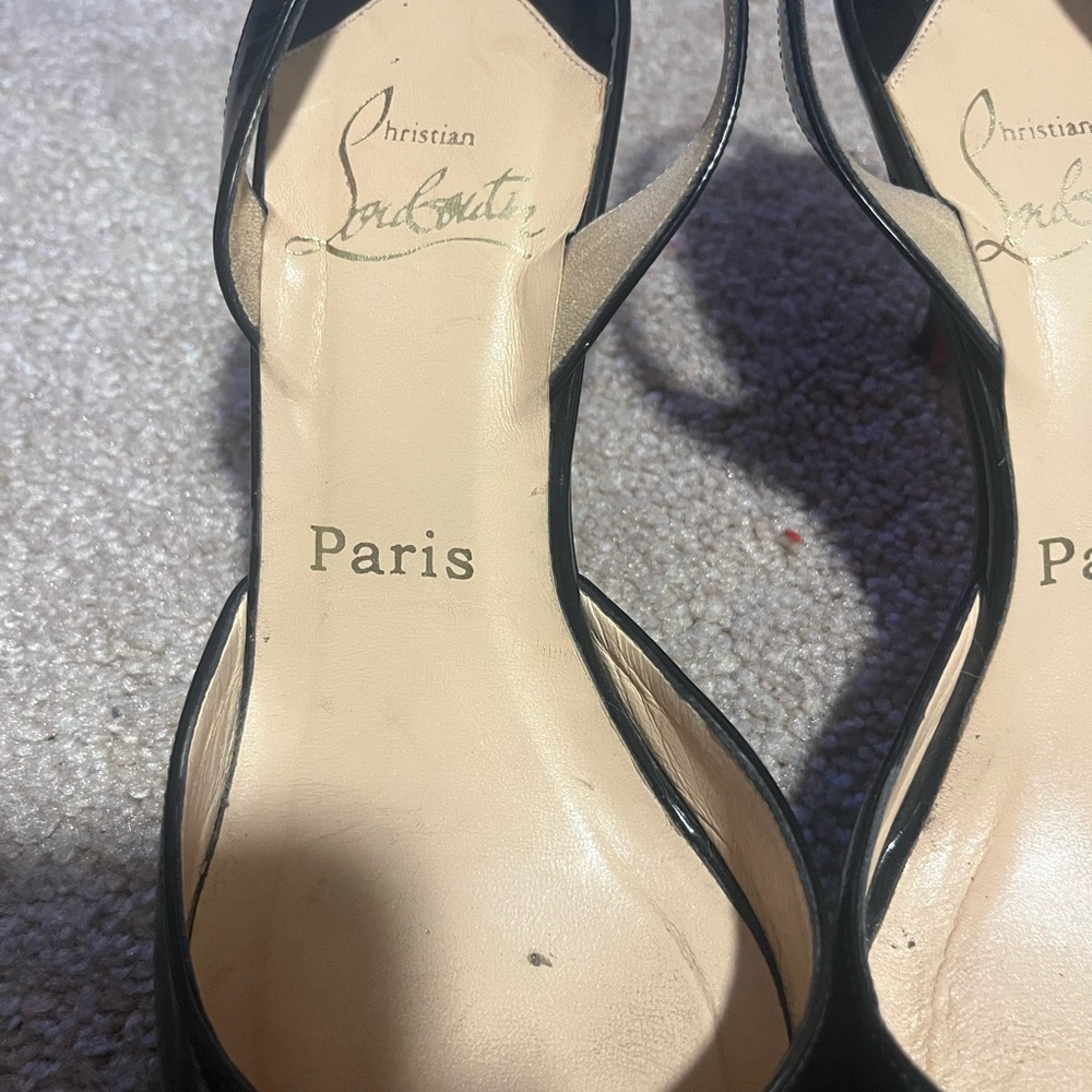 Christian Louboutin Black Patent Leather Heels - Picture 4 of 16